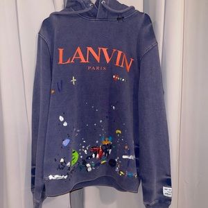 GALLERY DEPT X LANVIN FADED HAND PAINTED HOODIE SIZE MEDIUM